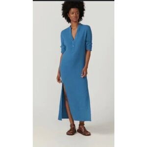 NWT BIRD & KNOLL Freida Crinkled Lined Long Sleeve Maxi Dress Women's Small